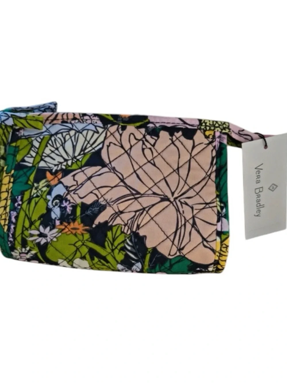 Vera Bradley Quilted Cosmetic Bag floral pattern Bloom Boom Recycled Cotton